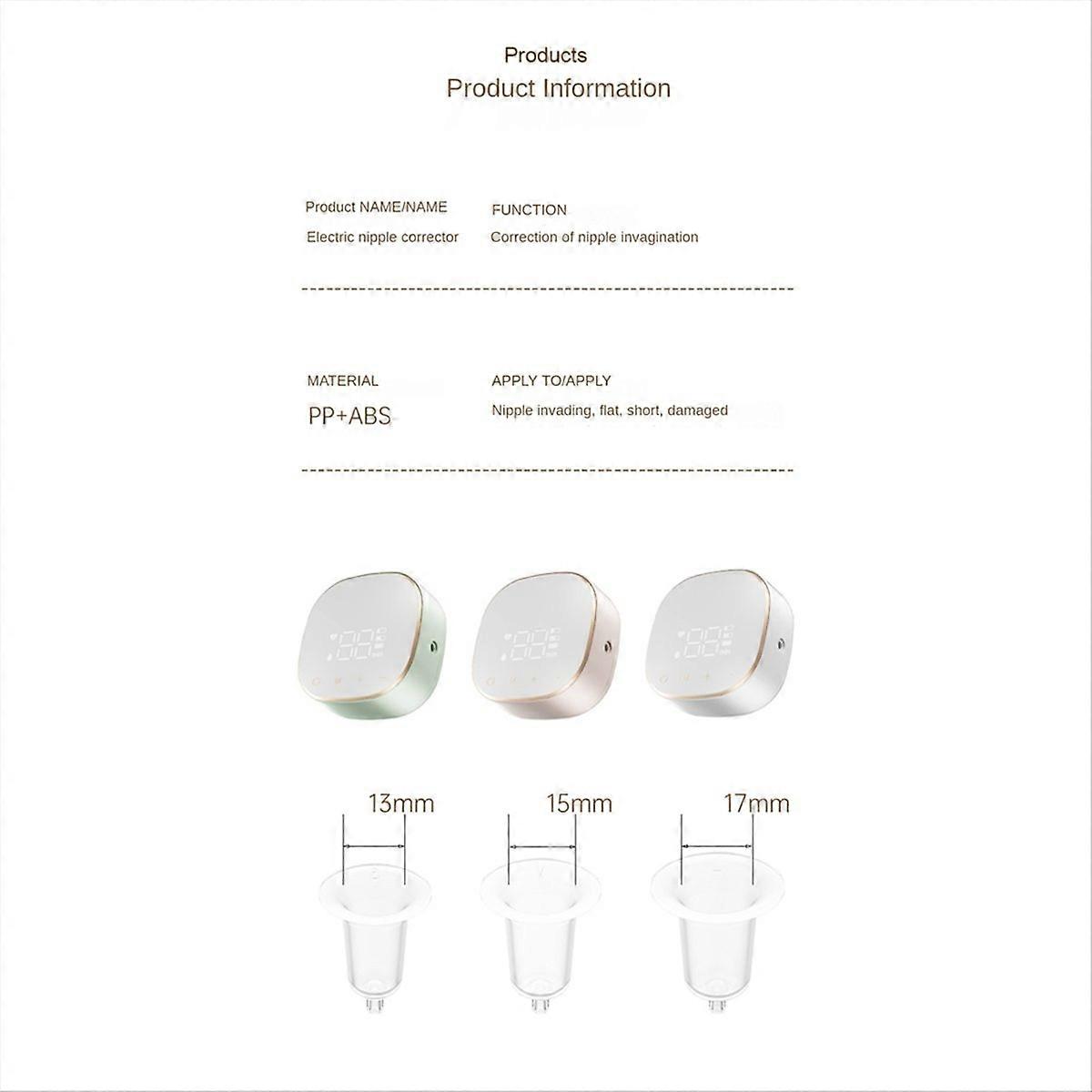 Electric Inverted Nipple Corrector Portable Niplette Correct Flat and Inverted Nipples with Ease to 