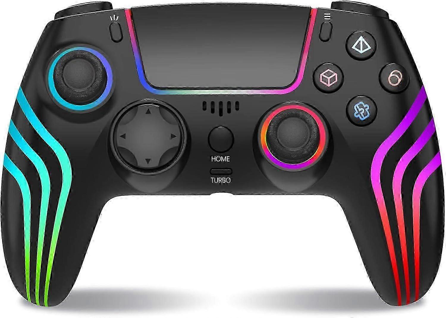 PS4 Compatible Wireless Controller with LED Lighting, Dual Vibration, for PS4/PS4 Pro/PS4 SlimBlack