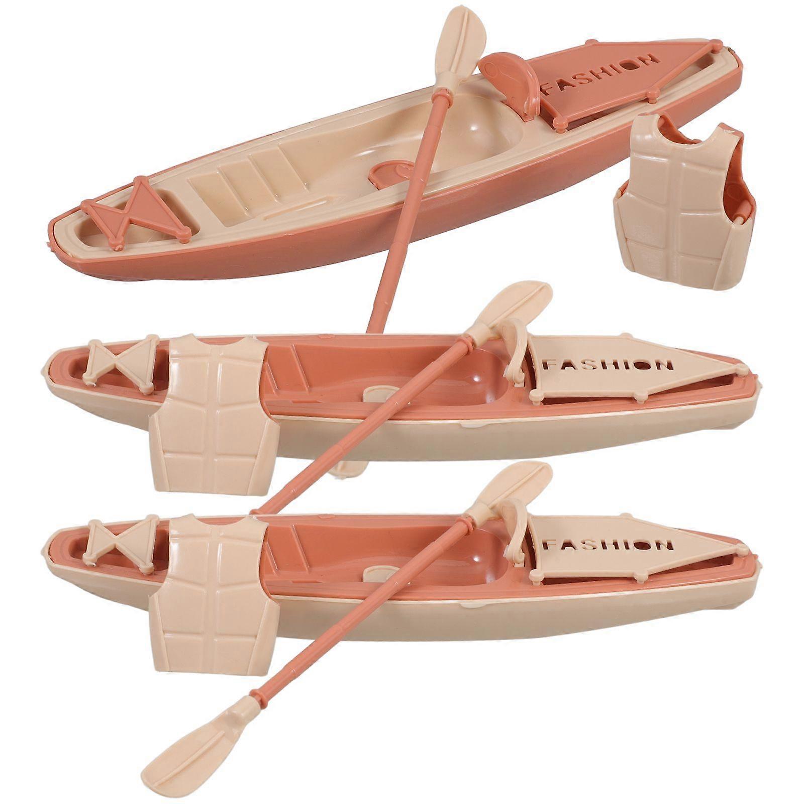 1 Set Plastic Canoe Decor Rustic Plastic Boat Model Tabletop Small Plastic Boat Decor