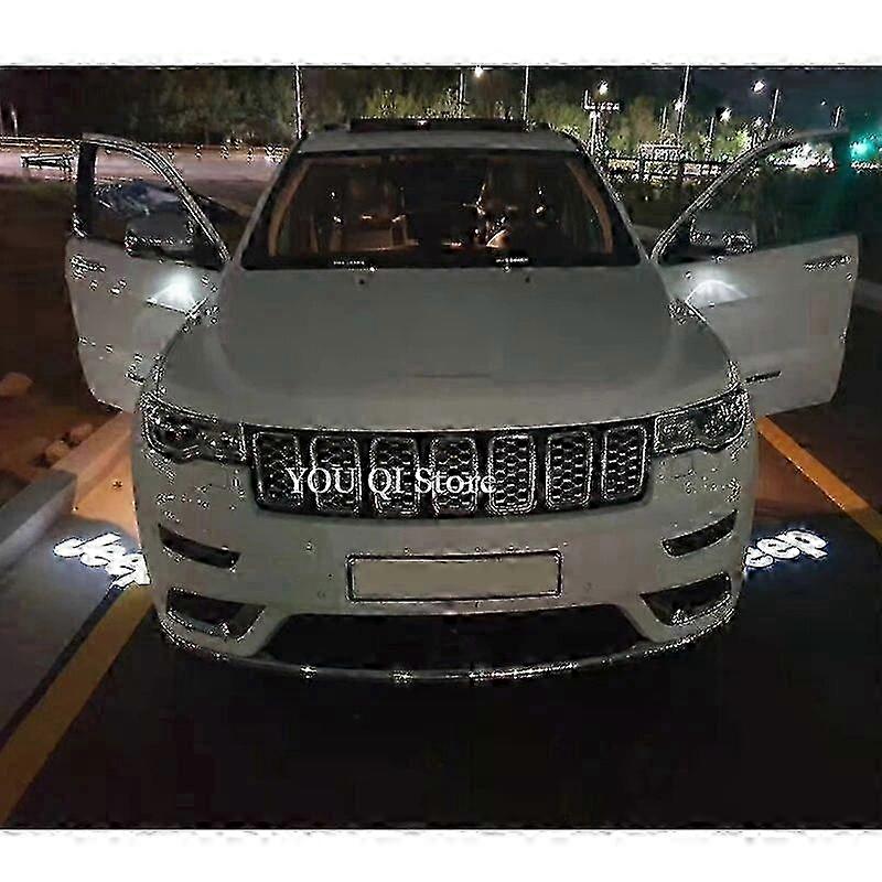 2pcs Led Car Light Rearview Mirror Welcome Shadow Lamp For JEEP Grand Cherokee (2014-2020) Laser Projector Ghost Modification miao4