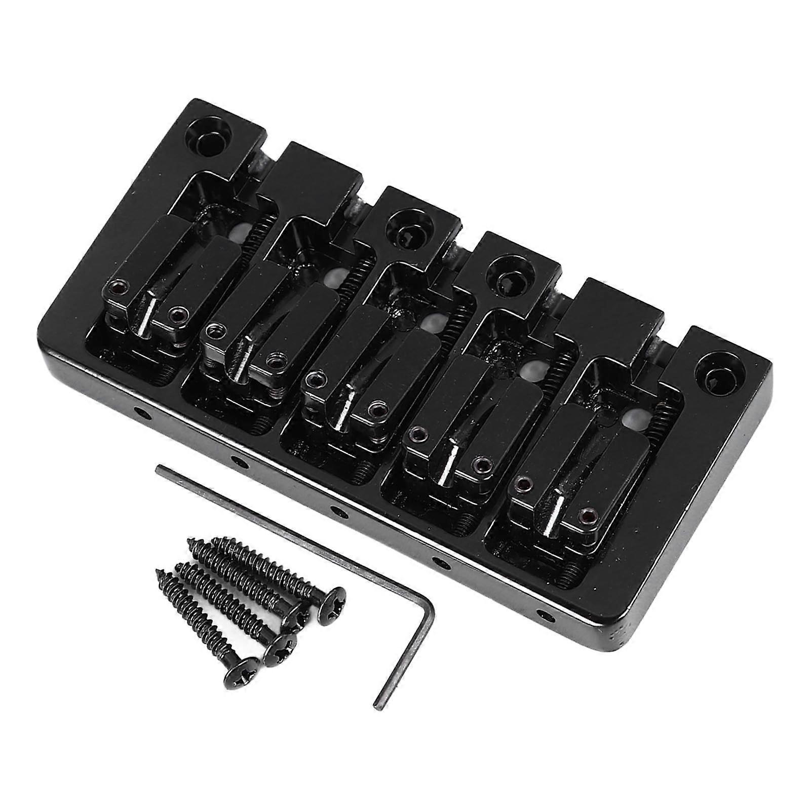 Bass Bridge Flip Top Micro Ρυθμιζόμενη αντικατάσταση γέφυρας μπάσων 5 χορδών για πρακτική απόδοση Μαύρο