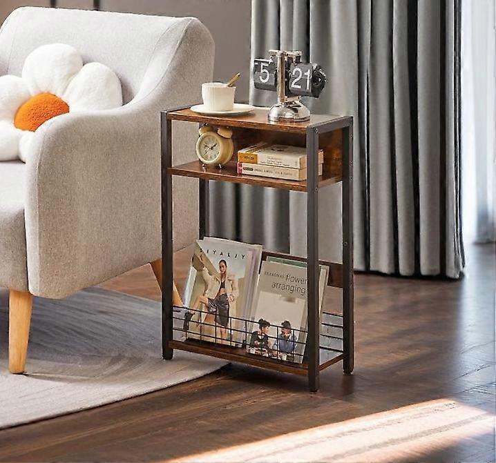 3-Tier Slim Side End Table For Small Spaces