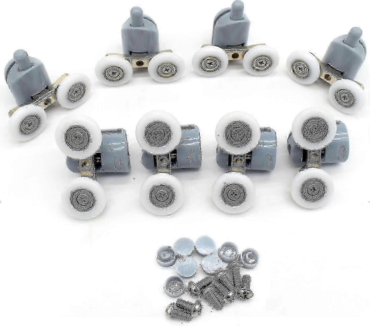 Improved Quality 8-Pack Double Shower Door Rollers - 23mm Diameter Compatible Hardware