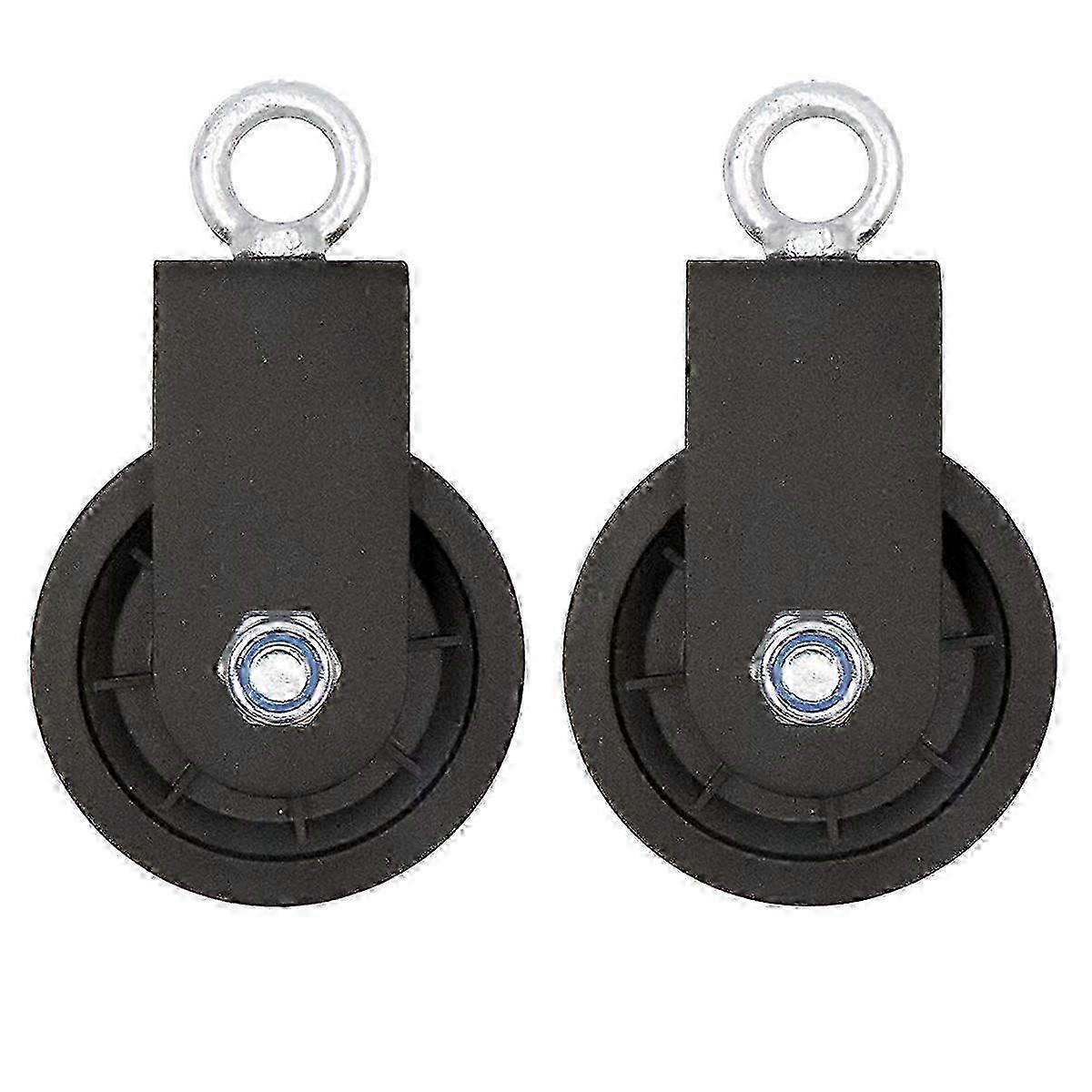 Swivel Pulley Block, Single Pulley Block with U-Mount Bracket Swivel Lifting Pulley Roller Wheel for Wire Rope Cable Pulley Strength T