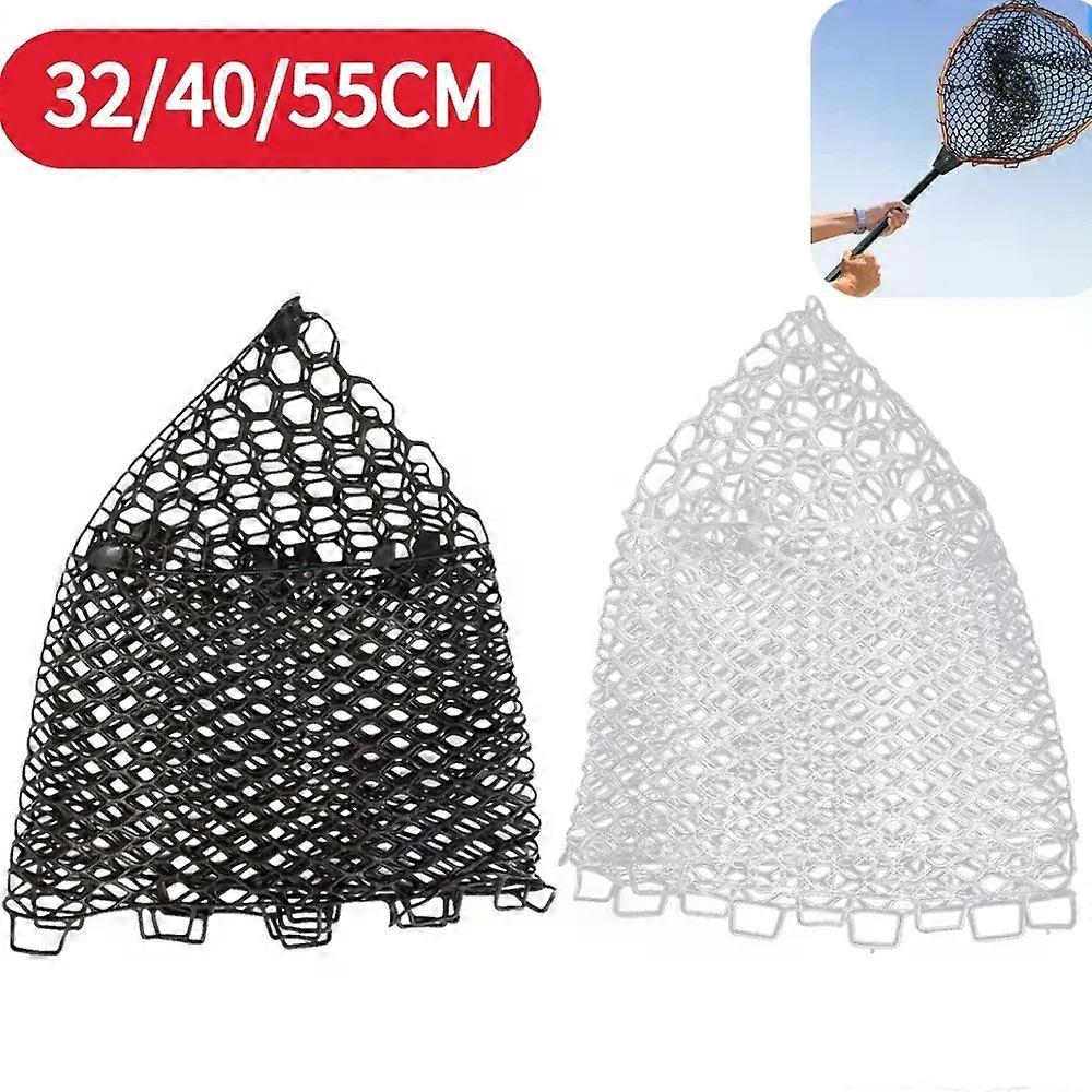 Replacement Collapsible Fishing Net Wear-resistant Rubber Mesh Fish Catch Trap Landing Multifunctional Dip Net 32 40 55cm
