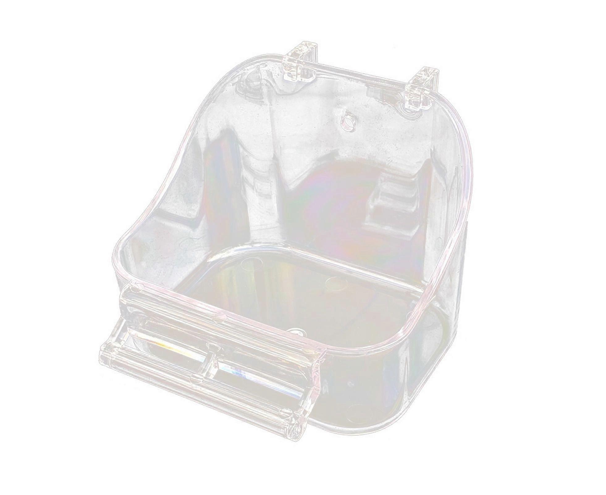 バードバスボックス滑り止め多機能プラスチックスタンディングポールデザインインコ用バードケージアクセサリー-透明プラスチック