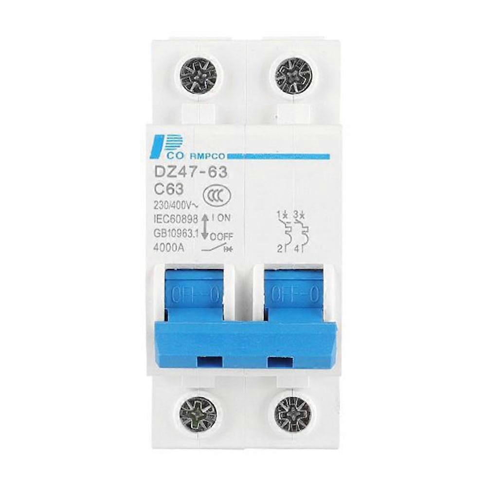 DC Circuit Breaker PV Solar 16-63A 400V DC 2 Poles MCB Solar Charge Controller