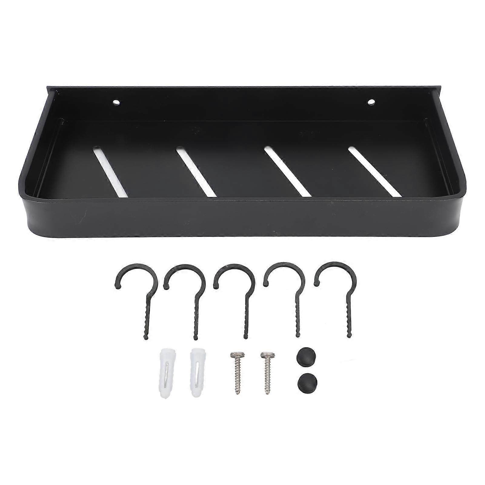 Caddy Wall Mount Shelf with Hooks Space Aluminium Large Capacity Versatile Shower Organizer for Bathroom Toilet Home