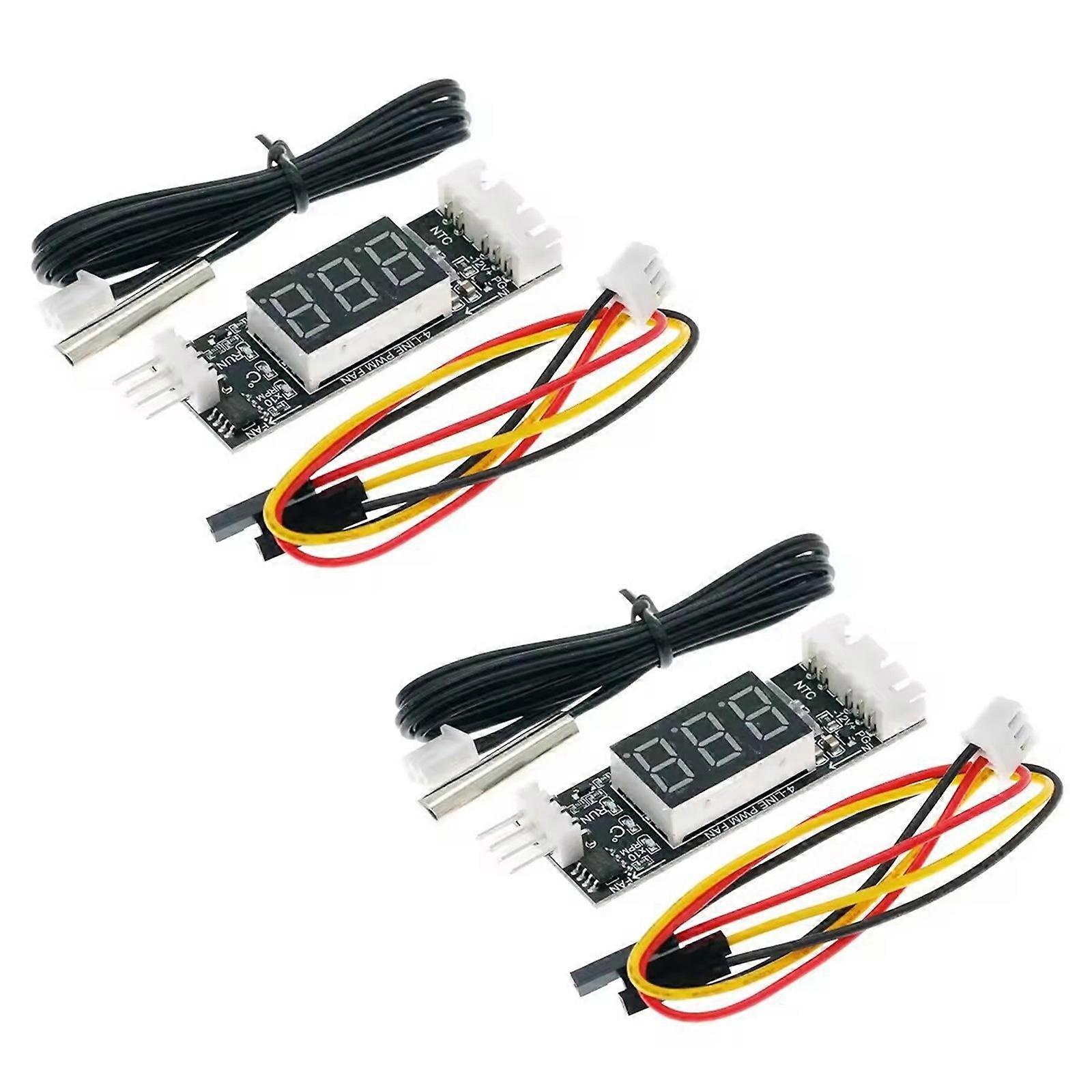 12V 3A 4 Wire PWM Fan Speed Controller Digital Display Quiet Mode Full Speed Adjustment With Emergency Shutoffs Multicolor