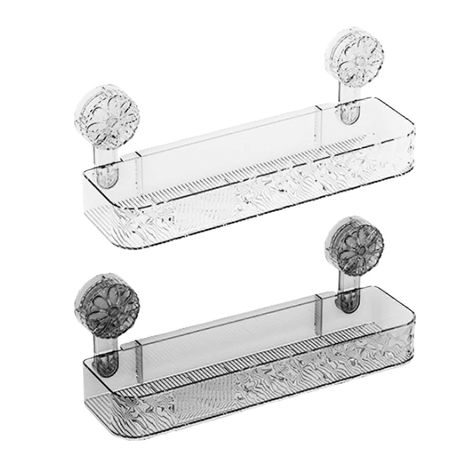 Plastic Bathroom Shelf For Small Spaces Waterproof Wall Mounted Storage With Strong Grip Multicolor