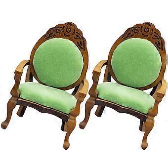 Mini Poltrona em Miniatura para Casa, Conjunto de 2 Peças, Móveis de Madeira para Casa de Bonecas