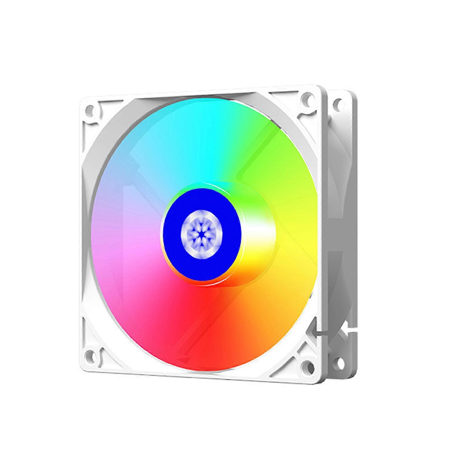 90 mm PWM-styrd ARGB PC-chassi-kylfläkt optimerad för små chassin, tyst prestanda för arbetsrum, vit