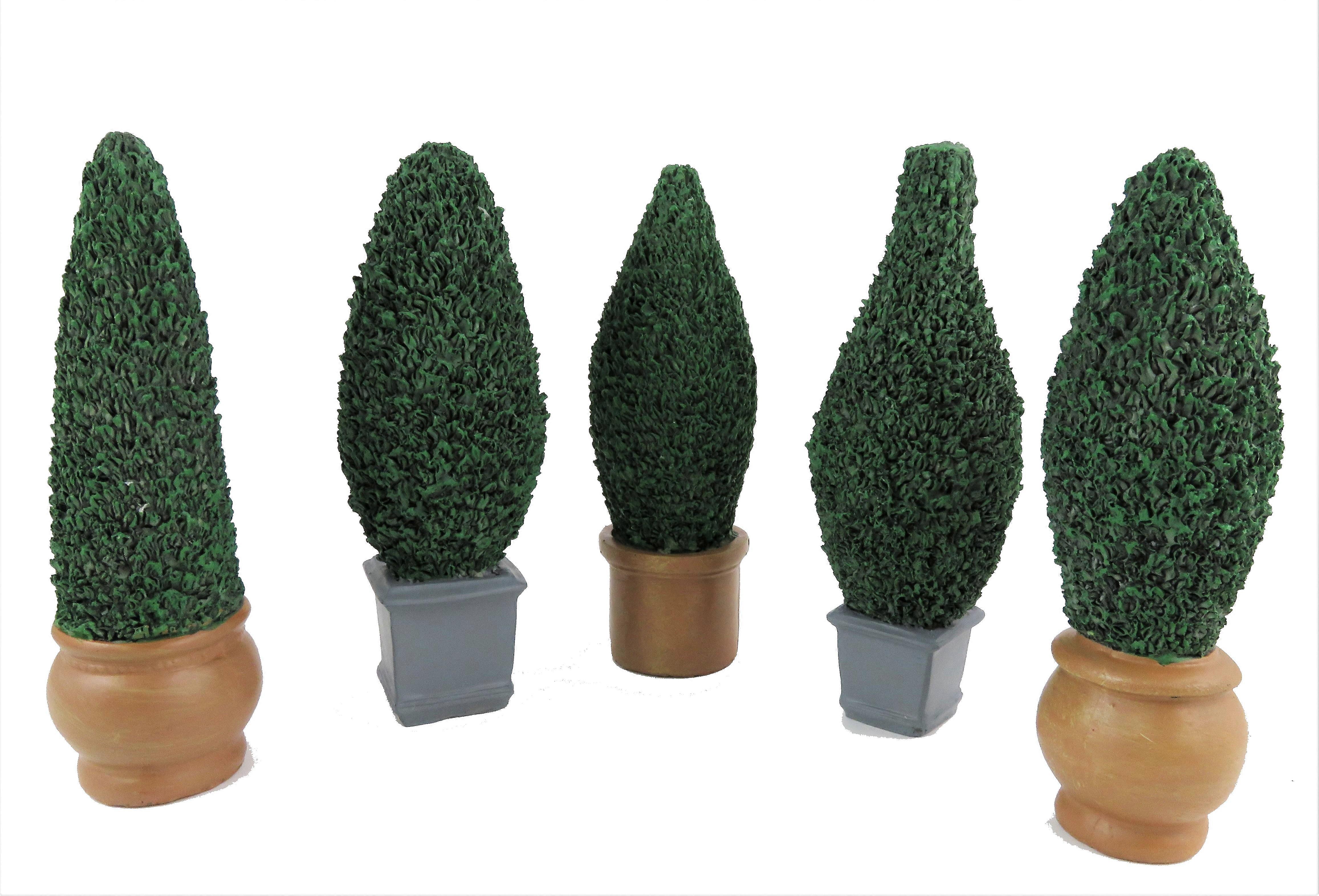 Dolls House Topiary Trees In Pots Set Of 5 Tree In Planter Garden Accessory