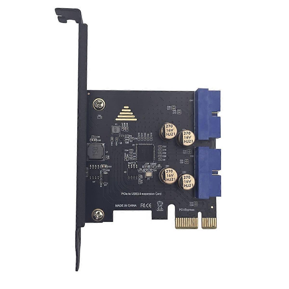 PCI-E to USB3.0 Dual 19PIN Connector Expansion Card PCIe 2.0 X1 19P for Front Panel Adapter Card 5Gb