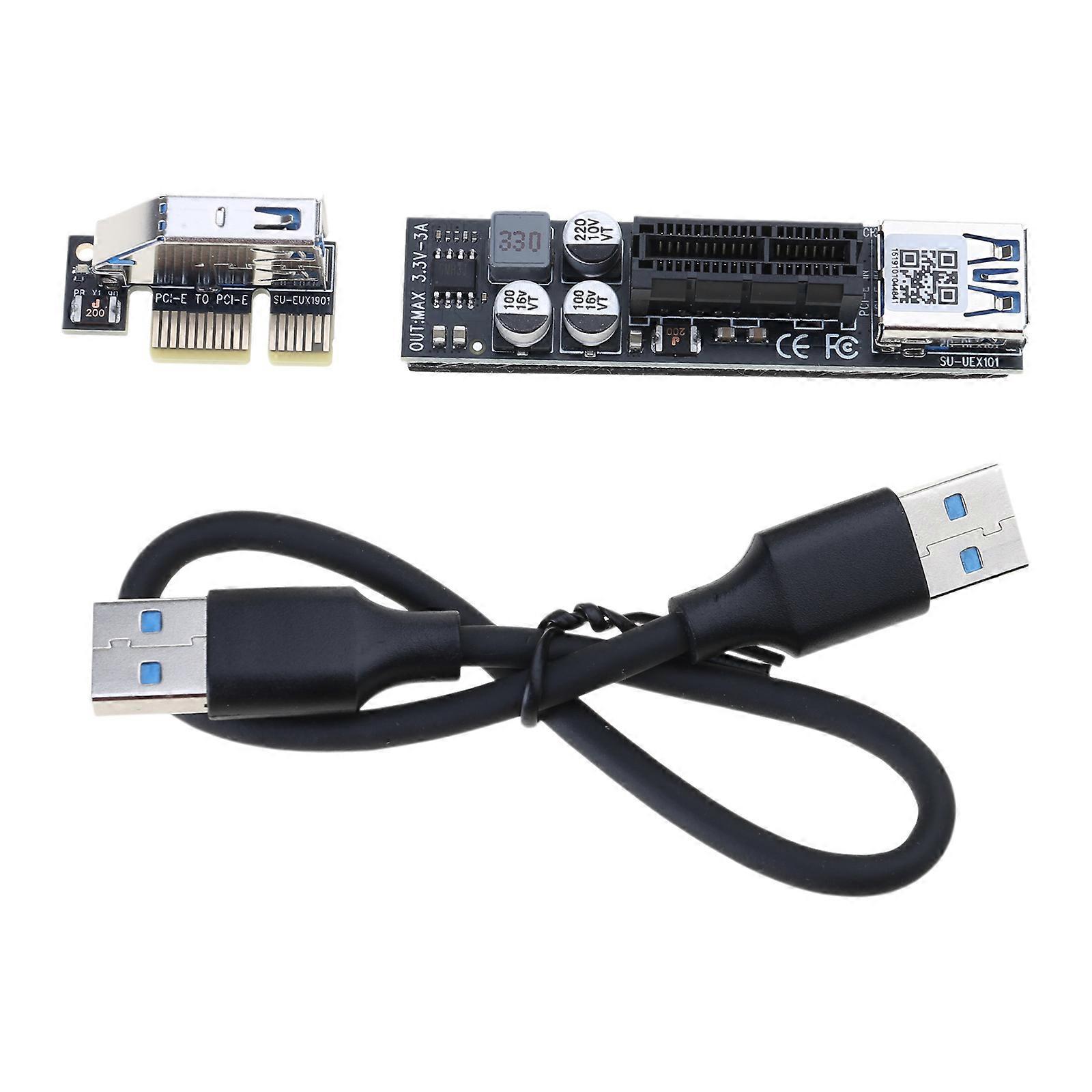 PCI-E x1 USB3.0 Extension Cable 8Gbps High Speed for Mainboard PCIE Expansion Adapter Cord 30cm 60cm Multicolor