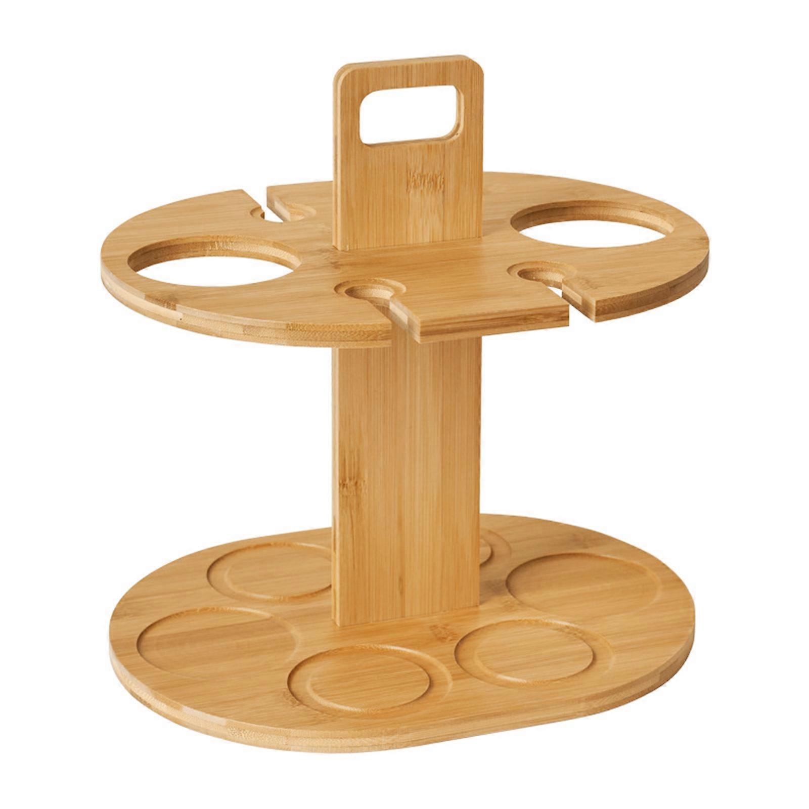 Sturdy Bamboos Wine and Glass Storage Rack Portable Countertop Storage Holder Organizers for Bottles and Stemwares Multicolor