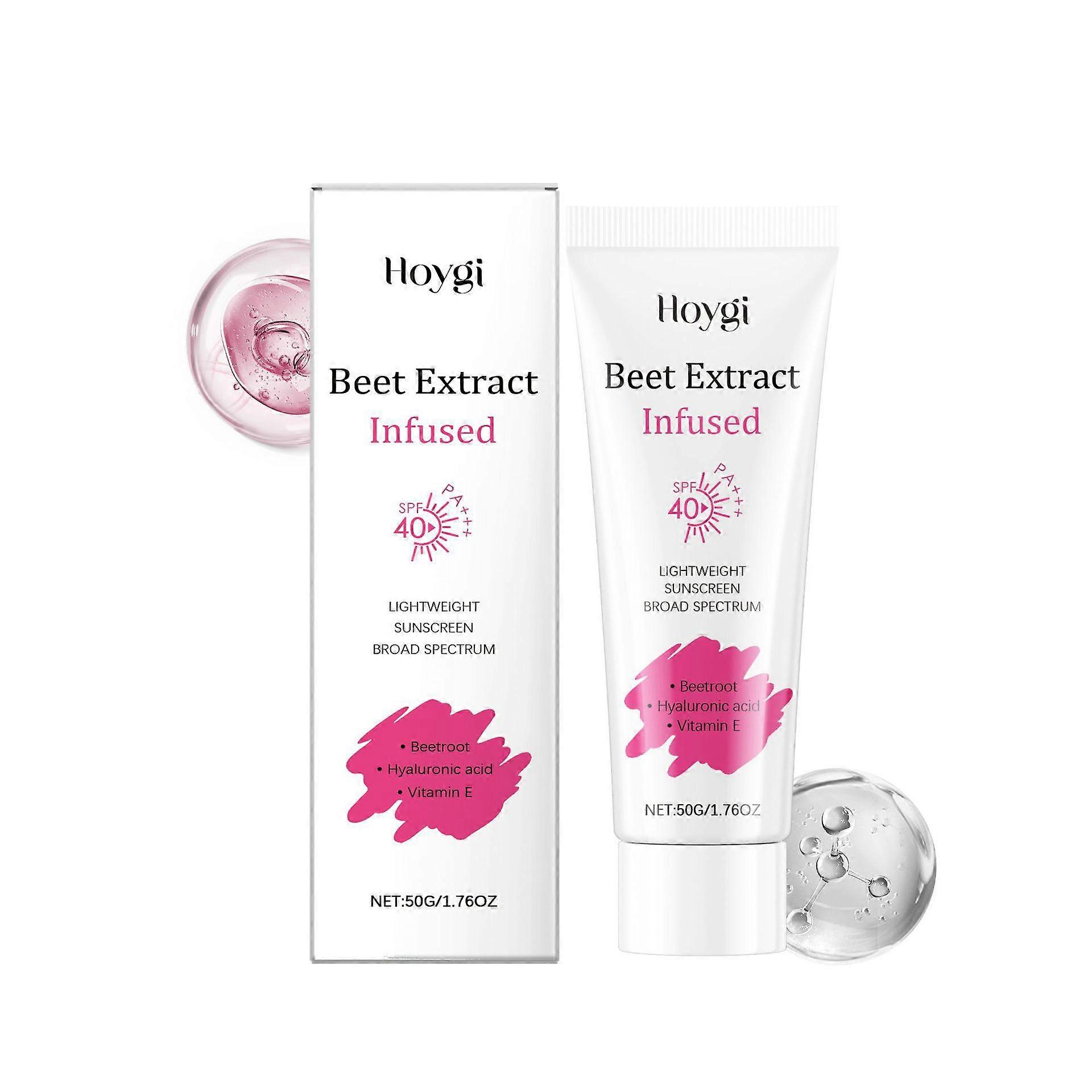 Hoygi Waterproof Beet Sunscreen – Hyaluronic Acid + Moisturizing, Non-Greasy UV Shield for Face & Body