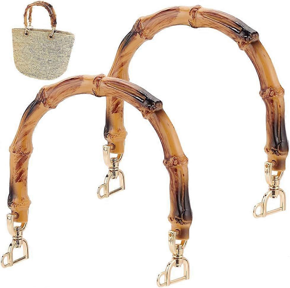 2PCS Purses Handles U-Shape Bag Plastic Handle Replacement Handbag Handle Purse Strap with Alloy Clasps for Bag Making Shoulder Bag Crochet Bag Peru