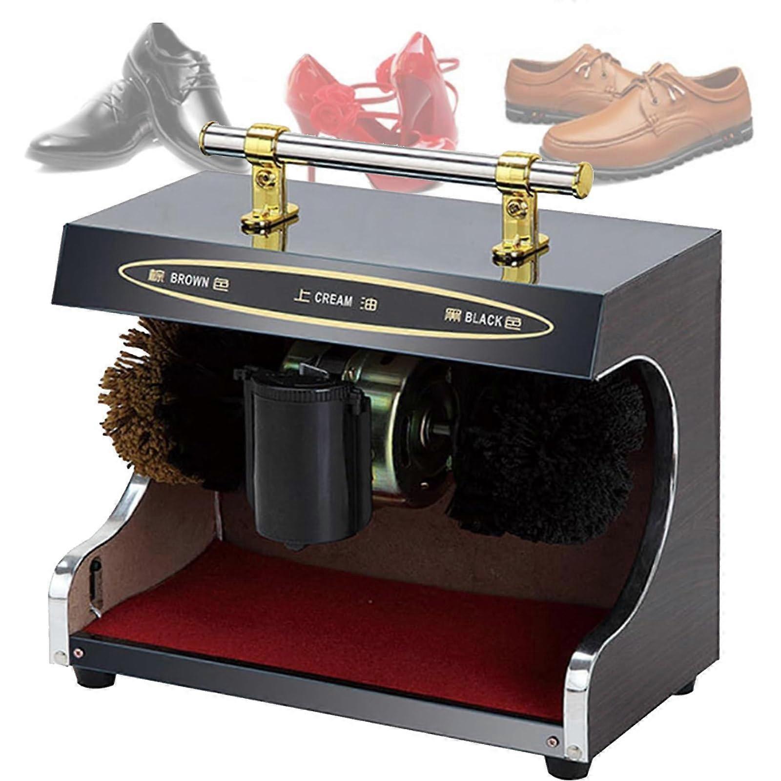 Electric Shoe Polisher Machine with Double Brush and Titanium Shine for Home Hotel Bank Use (B)
