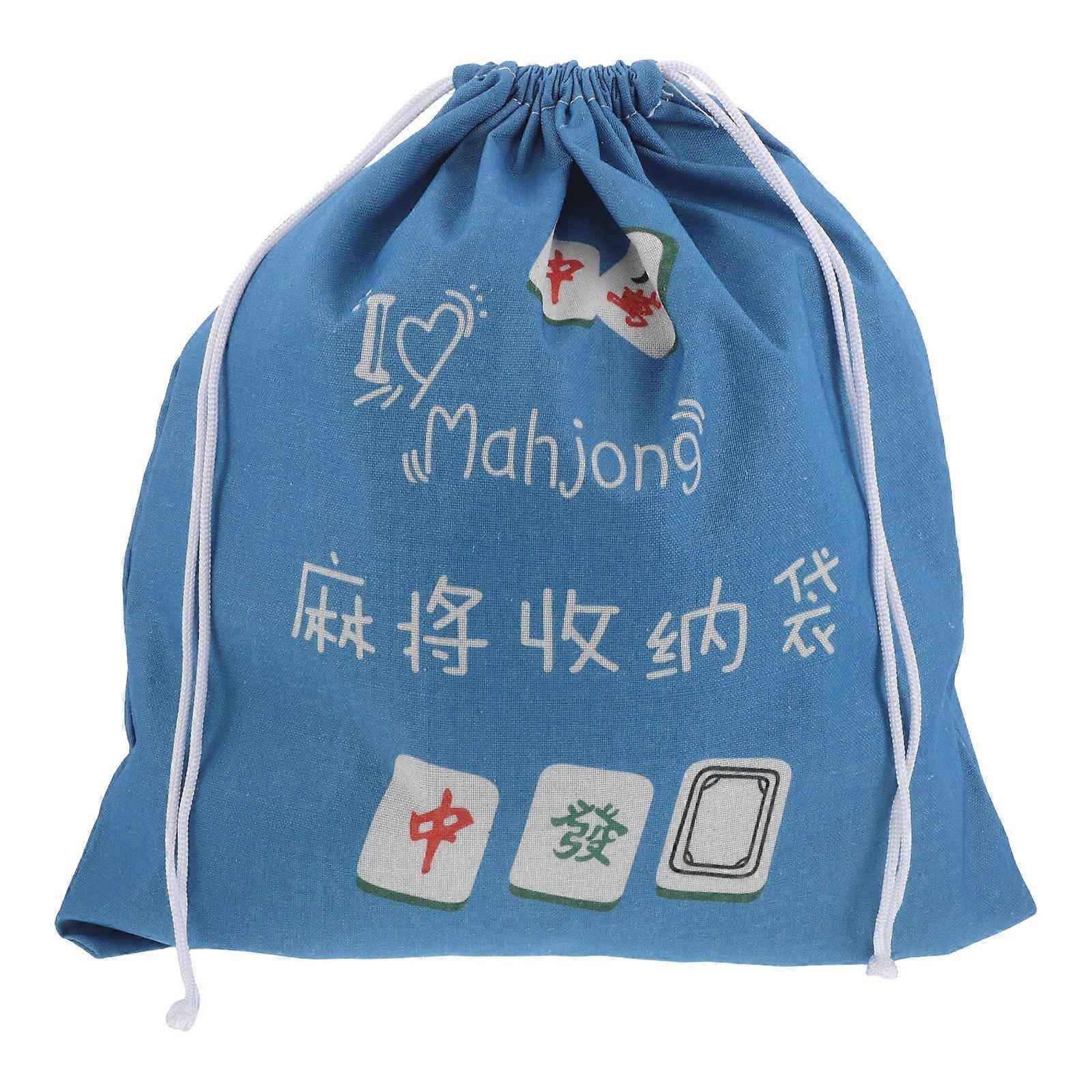 Mahjong Tile Bag Reusable Drawstring Pouch for Home 1 Large Organizer