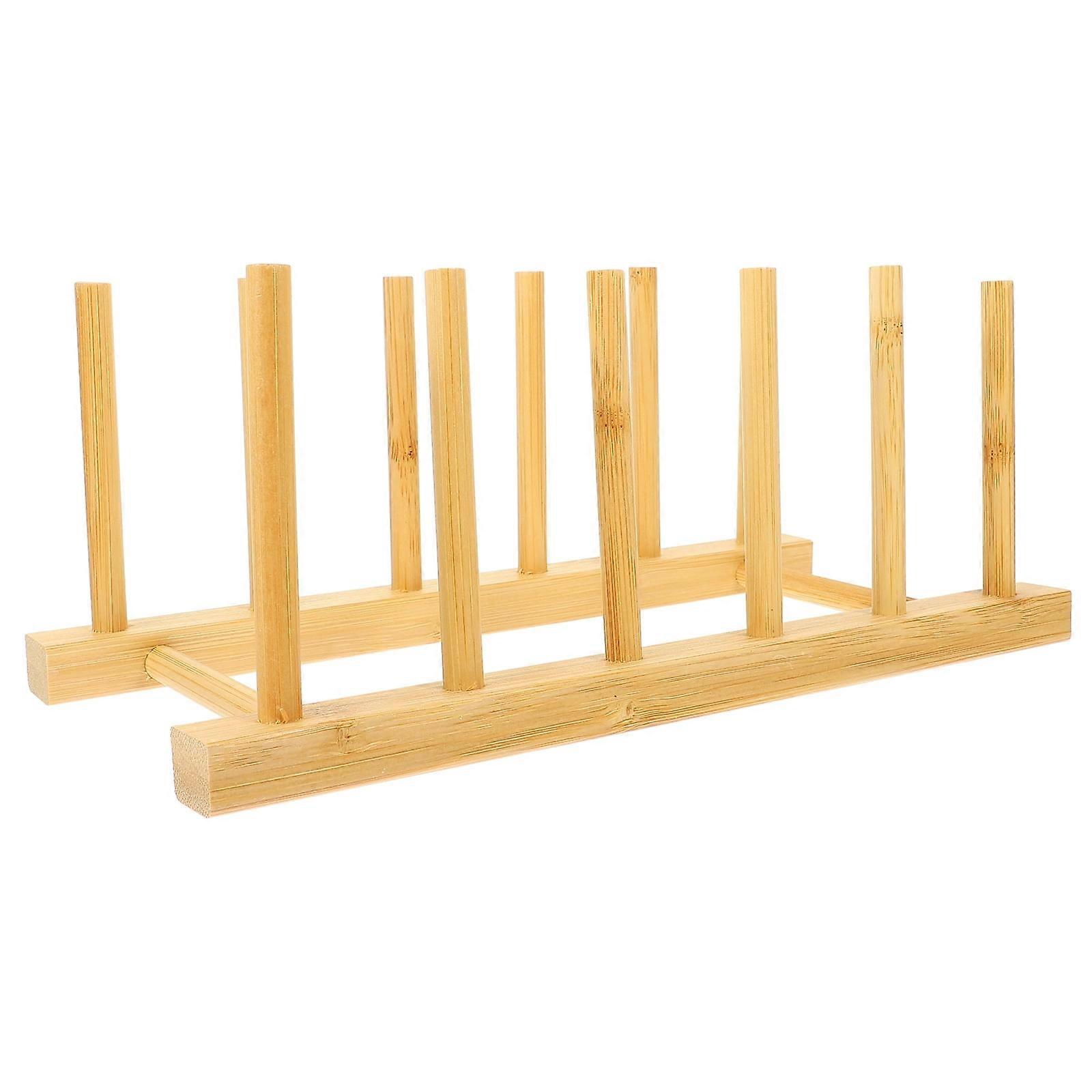 Plate Storage Rack Kitchen Drying Clothes Appliances Holder Cutting Board Bamboo