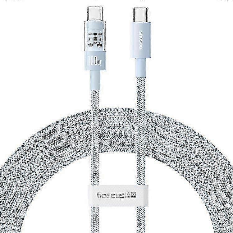 BASEUS Gem 100W Fast Charging Type-C to Type-C Wire Nylon Braided Data Cable, 1m