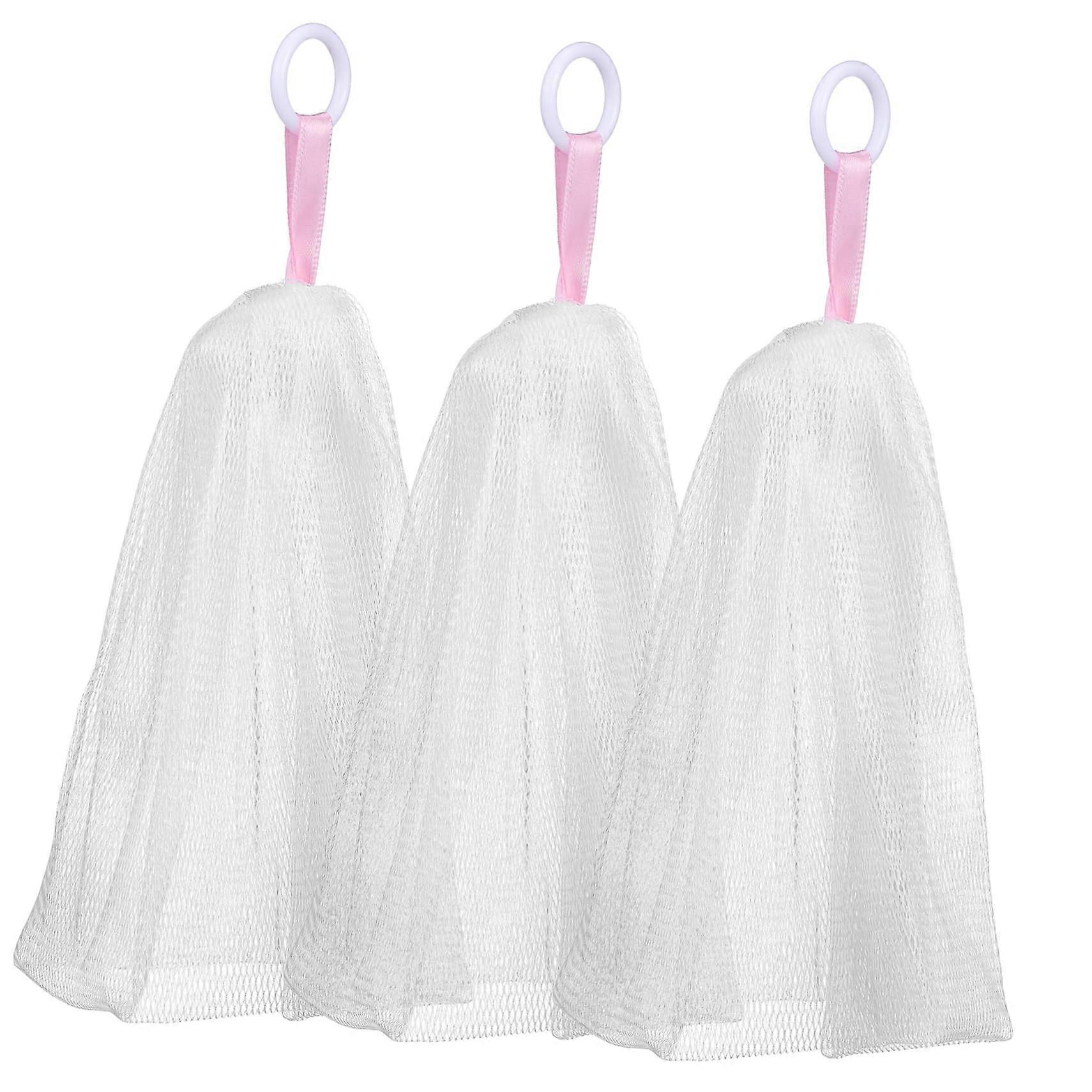 3pcs Soap Saver Bag Mesh Pouch with Drawstring Closure for Exfoliating Lather and Travel Use