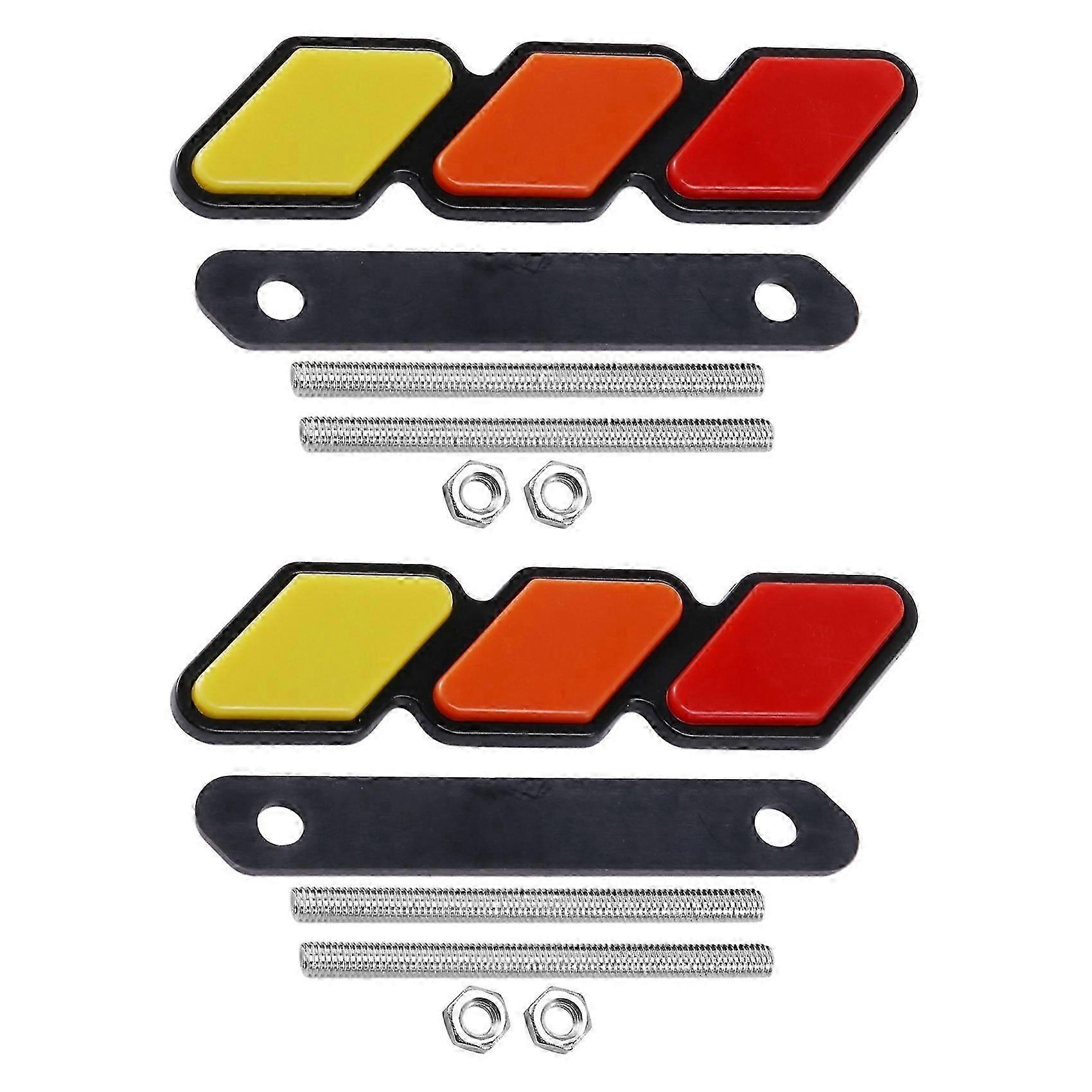 2X Tri-Color Front Grille Badge Emblem compatible with 4Runner