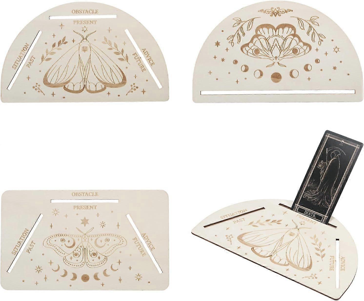 3 Pcs Card Moth Tarot Stand Wooden Card Display Stand Tarot Card Holder Divination Tools for Spirit Game Divination Tools Decor Mixed Shapes