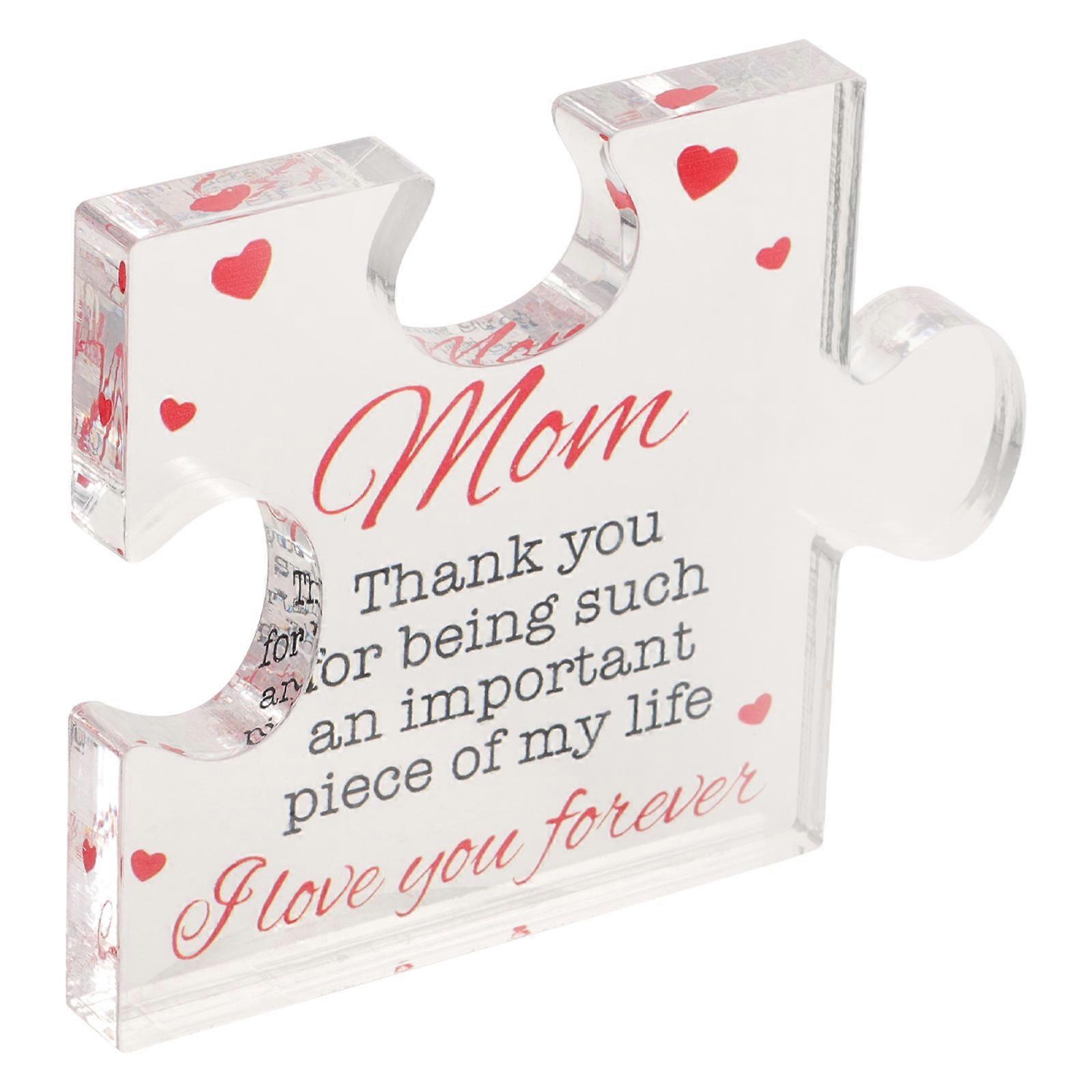 Desktop Appreciation Decor Clear Acrylic Puzzle Ornament 2Pcs