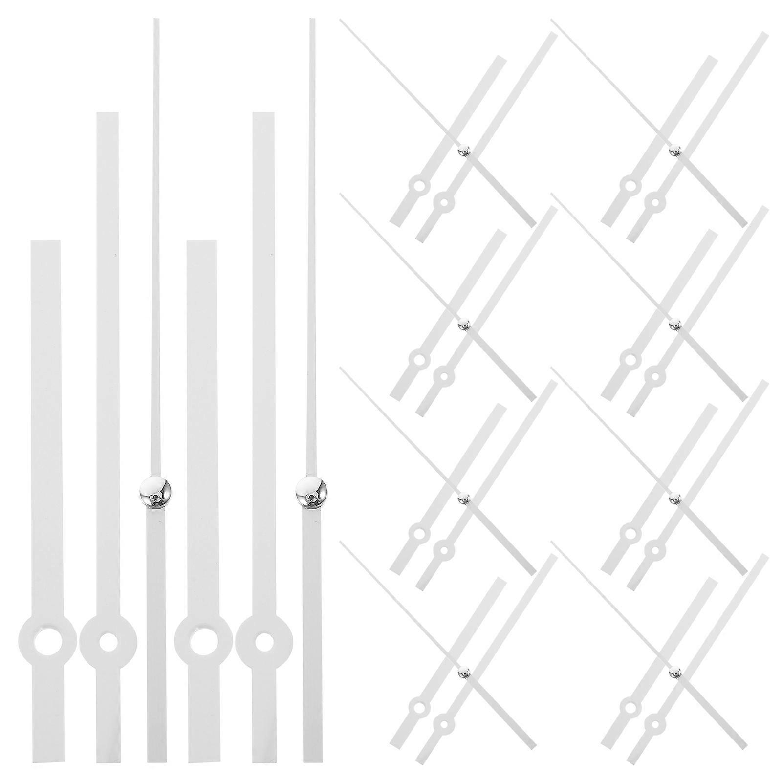 Metal Clock Hands Clock Pointers for Replacing 10Sets Plastic White