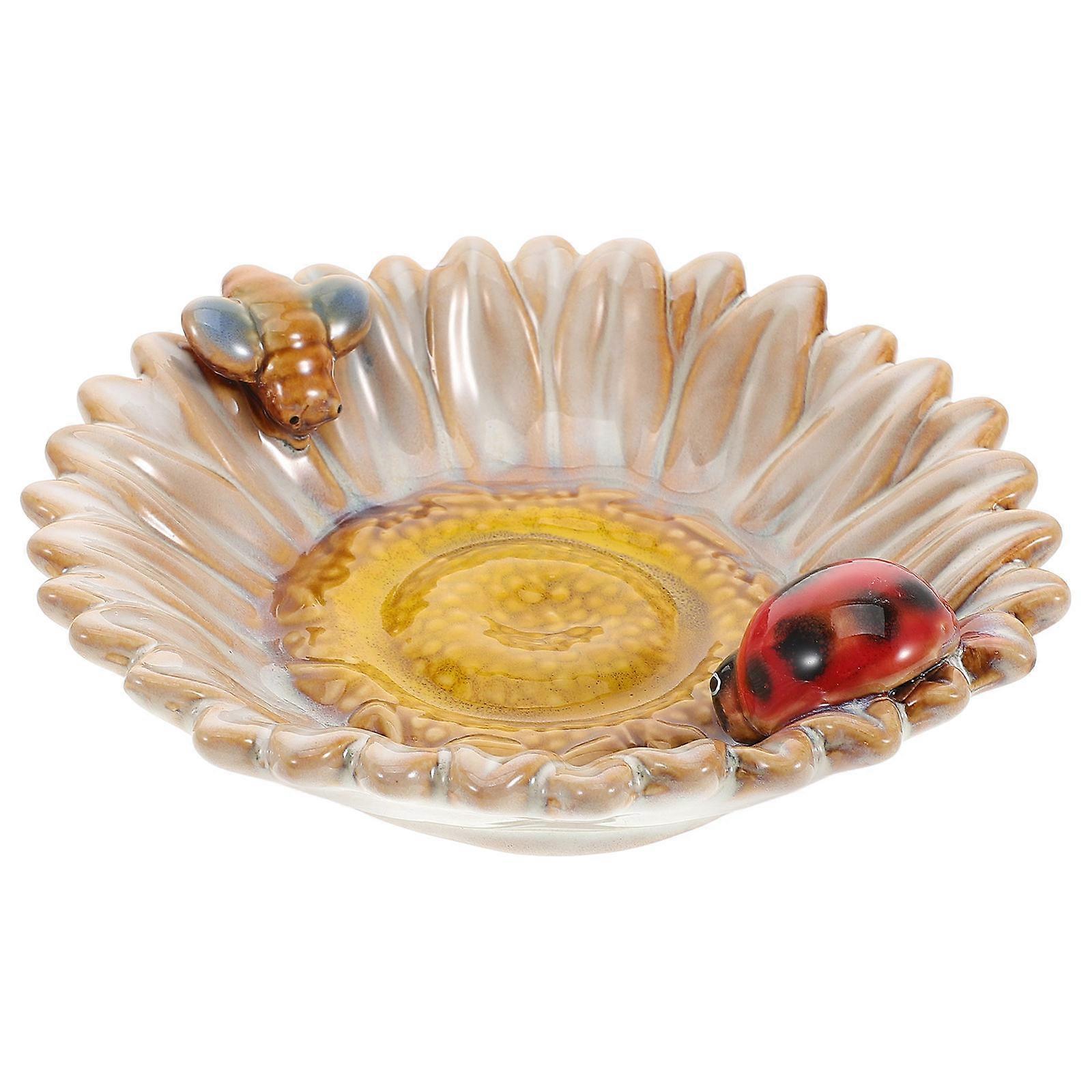 Sunflower Shape Ceramic Serving Plate For Homeowners Multi Food Dish 1Pcs