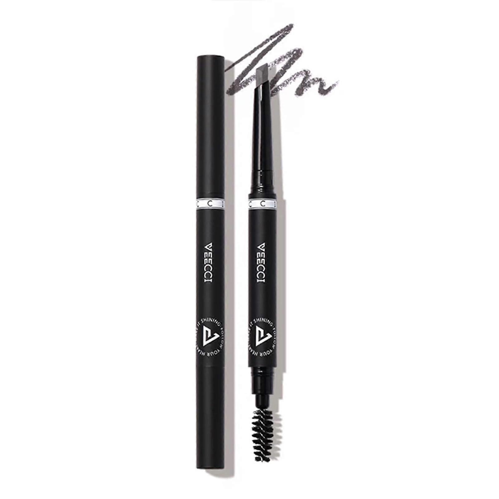 Waterproof Microblading Eyebrow Pencil Dark Grey with Precision 0.5mm Tip and Spiral Brush