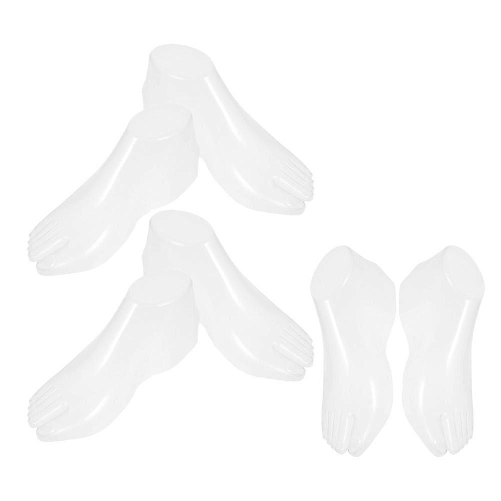 Transparent Female Foot Mannequin Set for Display Stand 3 Pairs Ideal for Home Use PP Material