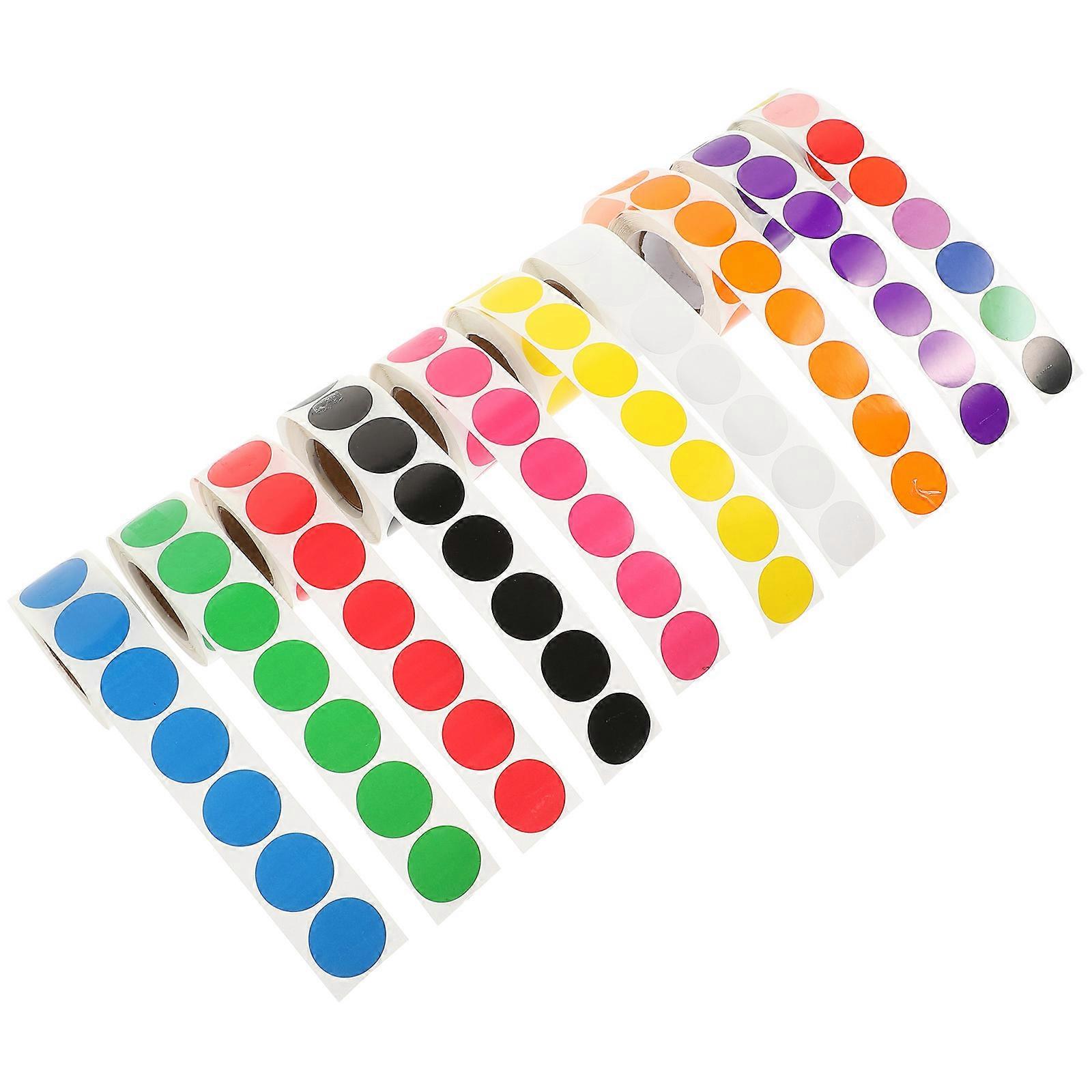 Colored Dot Stickers Round Labels for Decoration 10 Rolls Color Coding