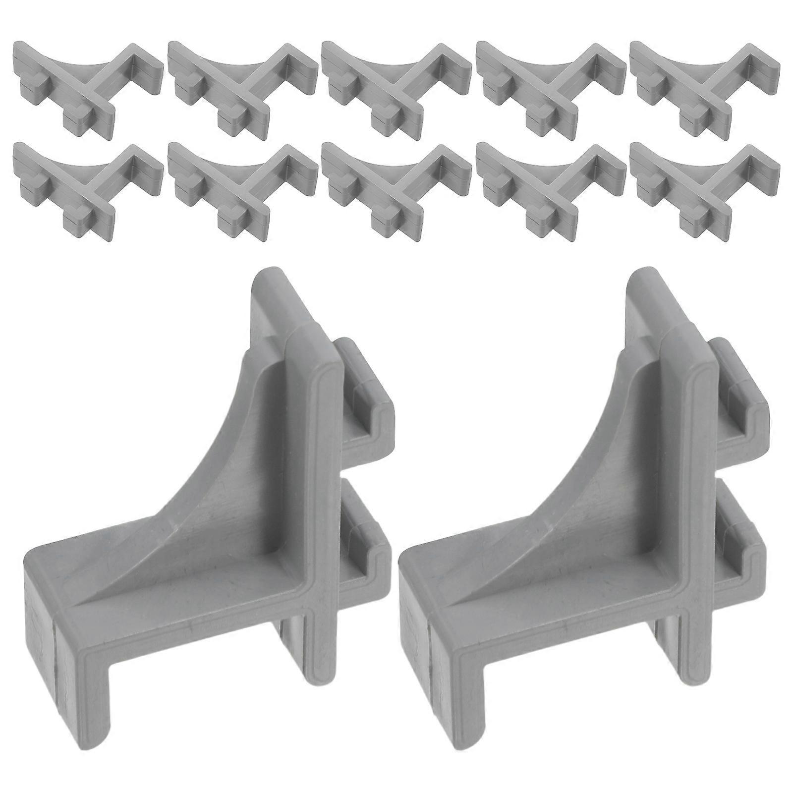 Refrigerator Shelf Clips for Reliable Support in Grey Plastic 12pcs Enhance Stability and Appearance
