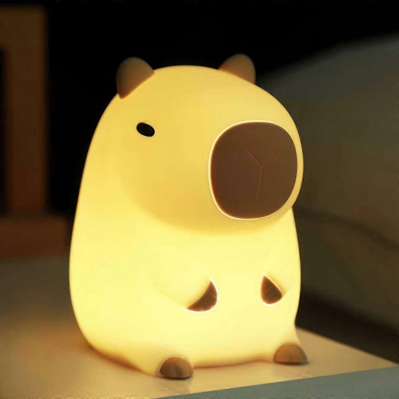 Capybara Night Light Rechargeable Silicone Lamp with Touch Control Dimmable Kids Bedside Decor