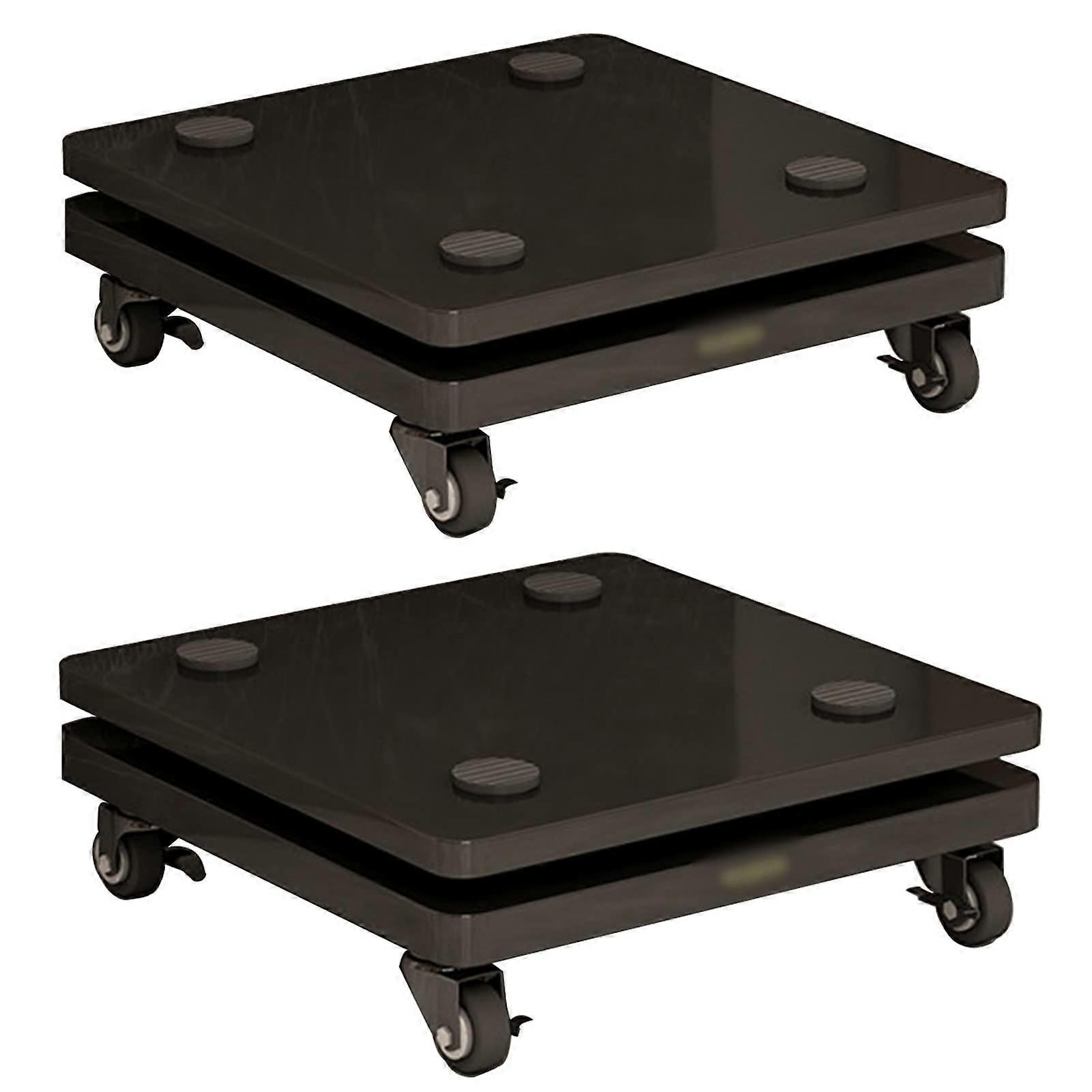 Adjustable Subwoofer Stand with Copper Spike Feet for Vibration Noise Reduction, Black 40x45cm