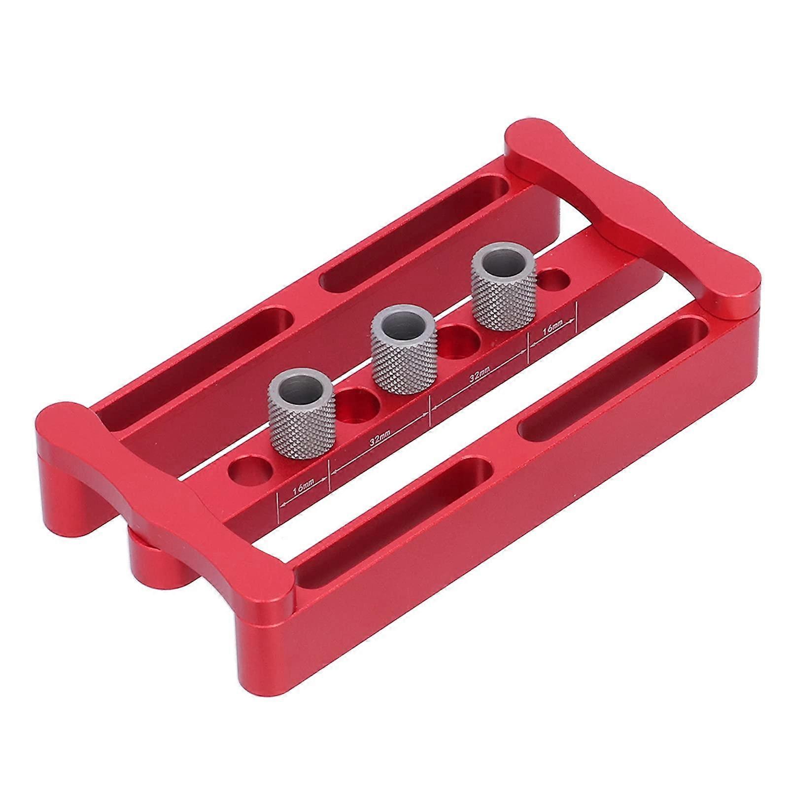 Woodworking Doweling Jig with Adjustable Clamp Arms for Precise Hole Positioning and Cabinet Making