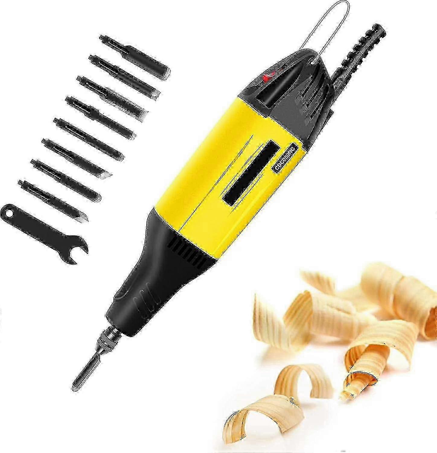 Electric Craft Chisel Set for Wood Carving with Interchangeable Heads