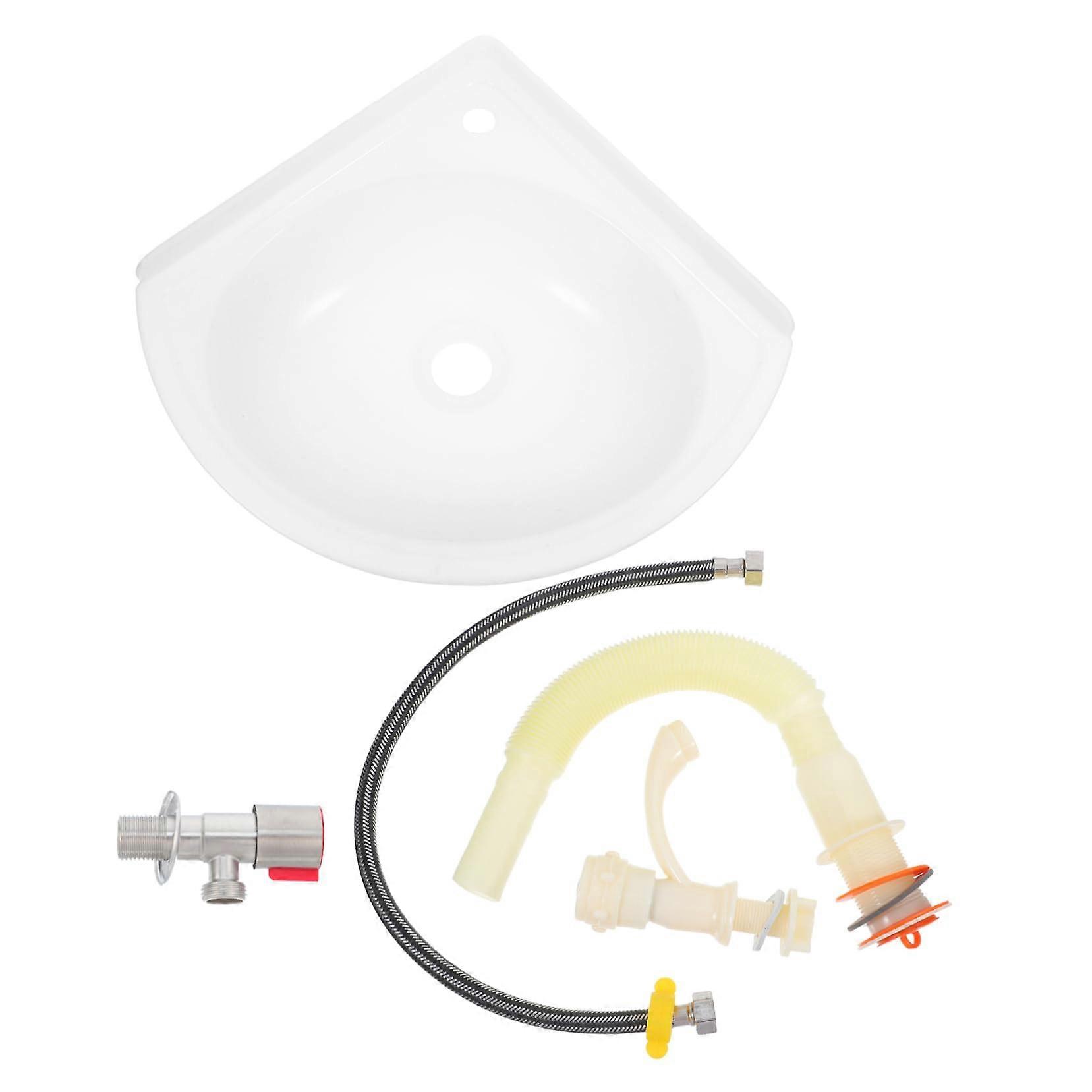 Wall Mount Corner Sink SpaceSaving Design for Small Bathroom Durable Plastic Wash Basin