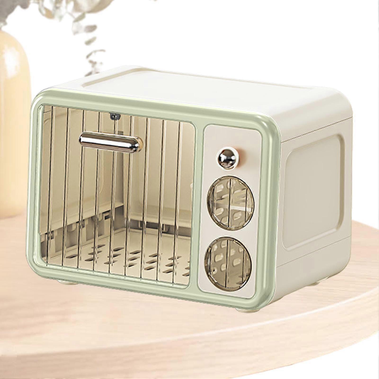 Foldable Baby Bottle Drying Rack and Organizer with Lid, Dustproof Storage Box Green 37x25x26cm