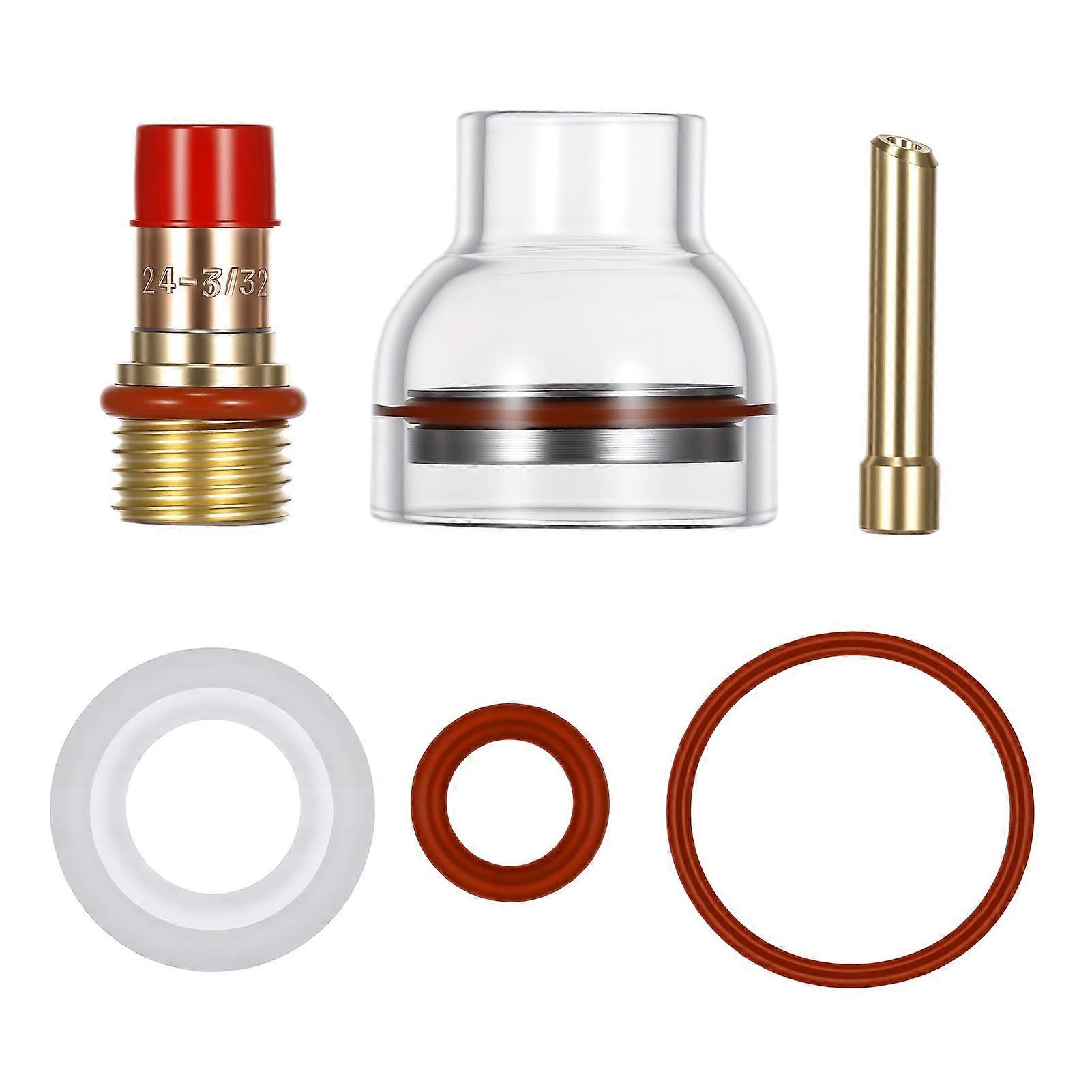 TIG Welding Torch Kit with Transparent Glass Cup Gas Lens for WP17 WP18 WP26  Temp Resistant
