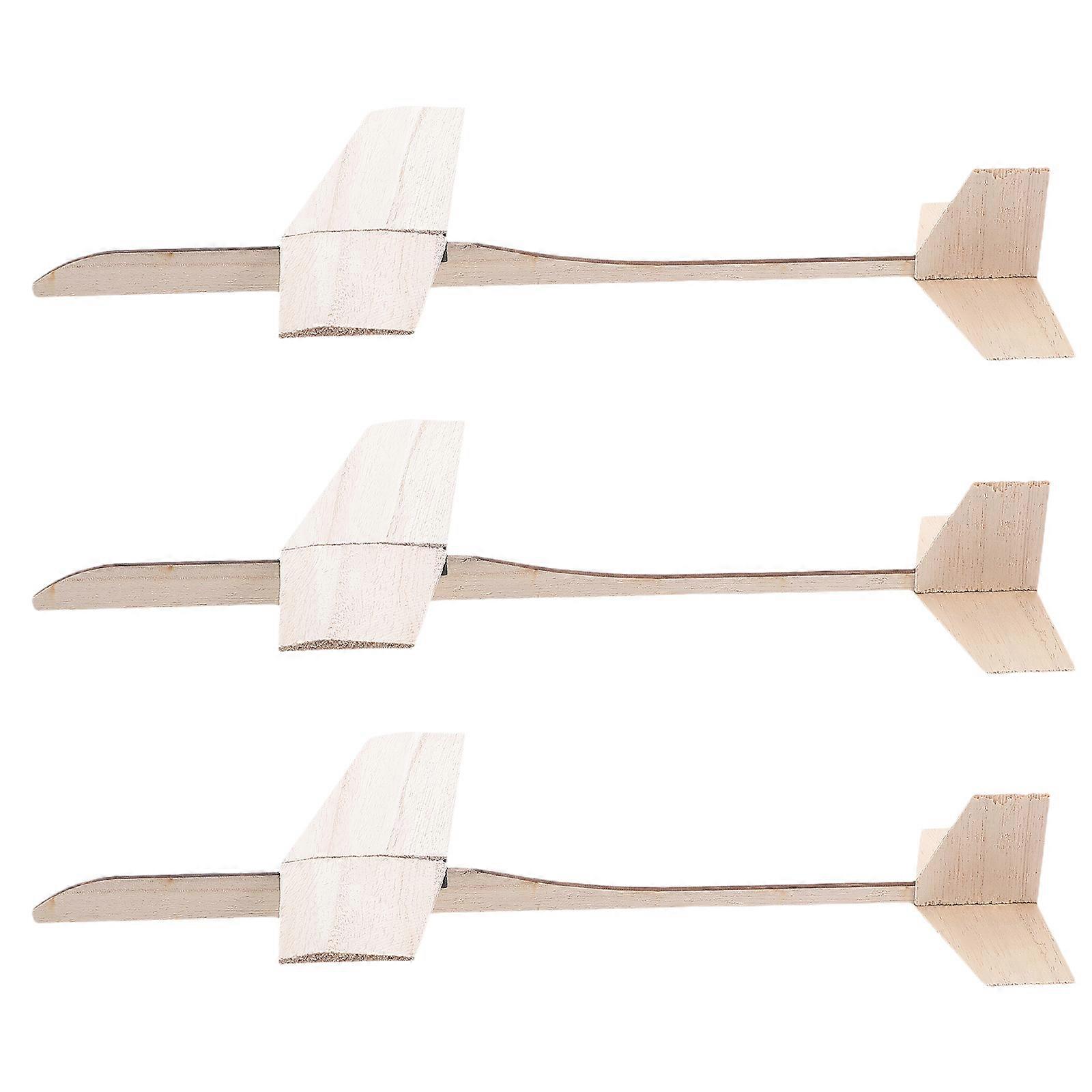 Solid Wood Plane Toy DIY Airplane Kit 3Pcs for School Projects