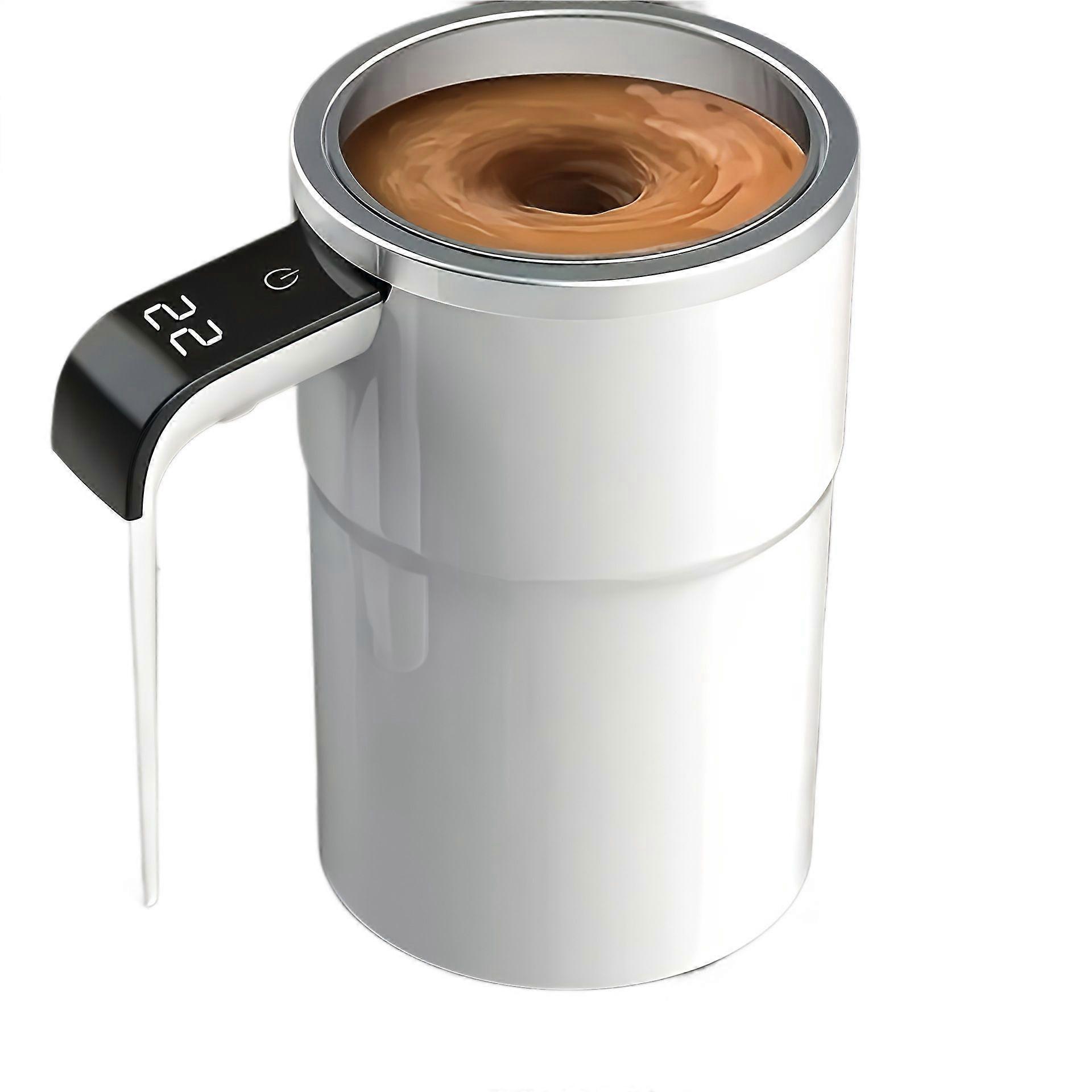 Smart Temperature Measuring Multifunctional Automatic Stirring Cup, Electrically Powered Rotating Lazy Coffee Cup, Milkshake Cup, Stainless Steel Cup