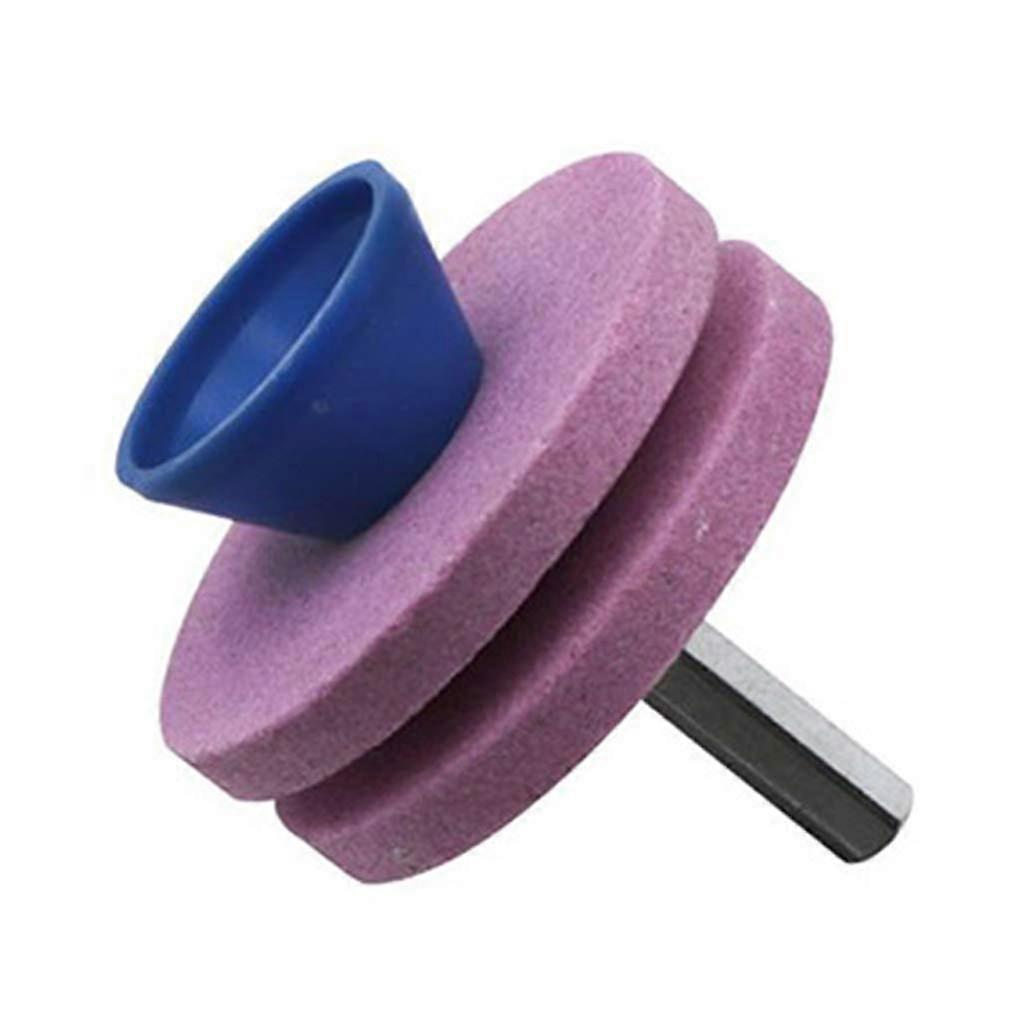 Lawn Mower Blade Sharpener with DoubleLayer Whetstone Grinder Attachment for Power Drill