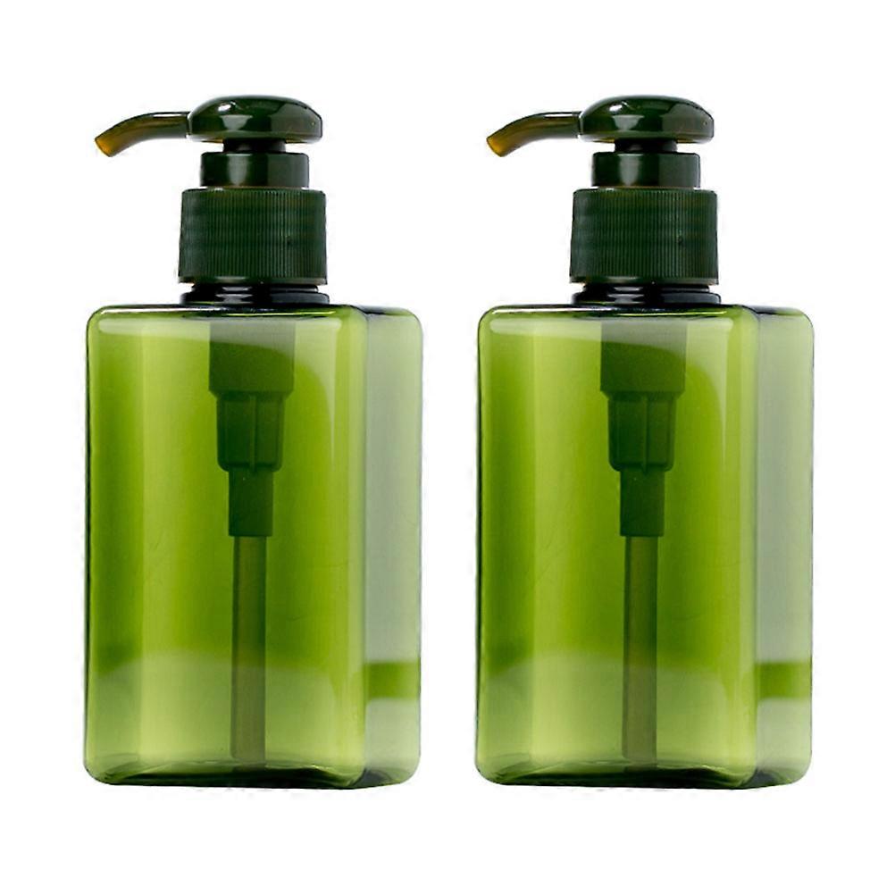 Liquid Bottle Press Type Shampoo Bottle with Pump 3Pcs Green Color