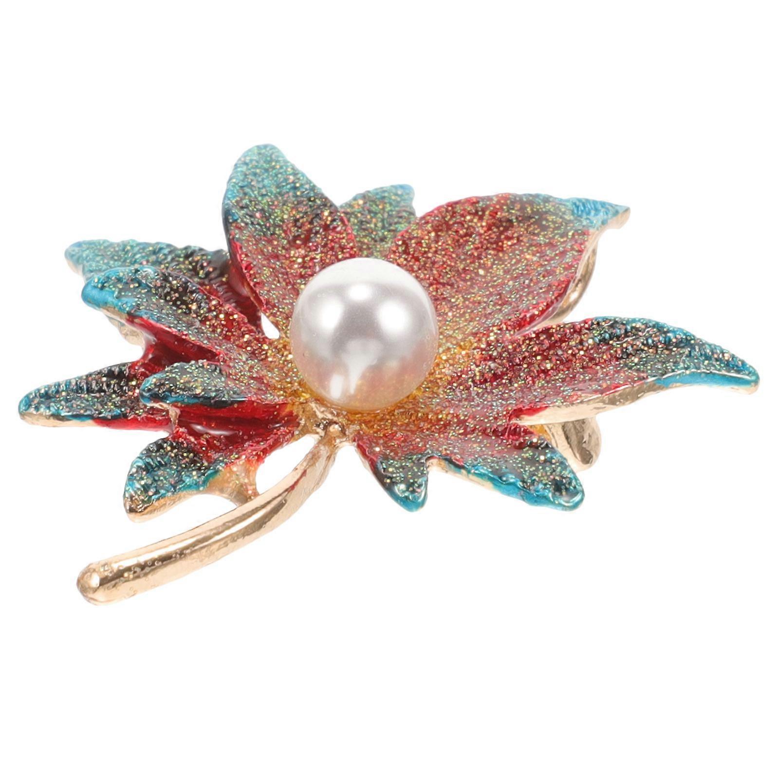 Women's Coat Brooch Pin Maple Leaf Design Alloy Material Multi 1Set