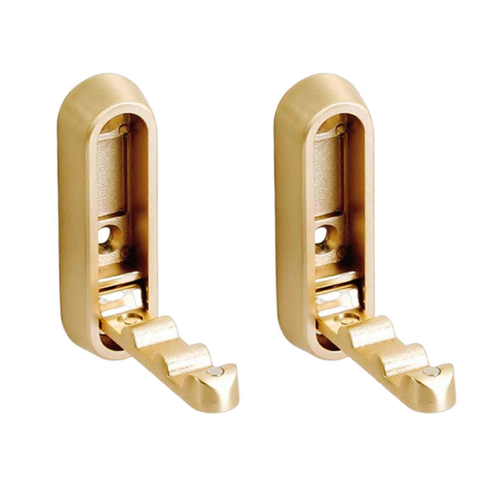 Wall Mounted Foldable Hook Gold 2pcs Retractable Hidden Design for Coats Towels Hats Space Saving