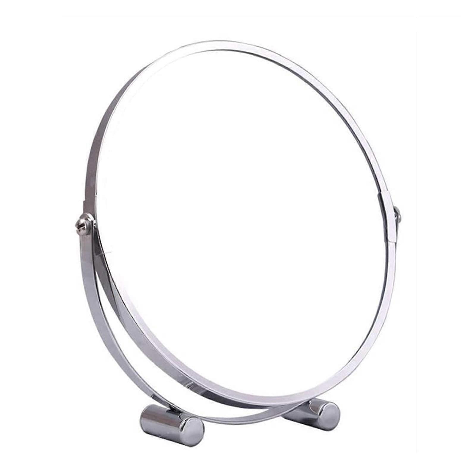 Makeup Vanity Mirror 7 Inch Double Sided 3X Magnification 360° Rotation Silver Tabletop